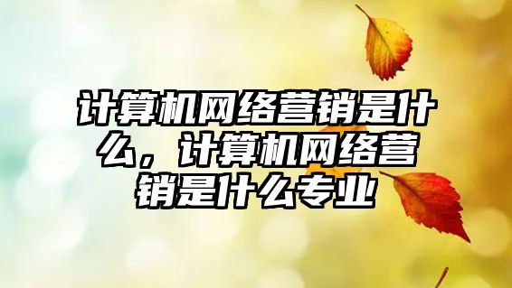 計(jì)算機(jī)網(wǎng)絡(luò)營(yíng)銷是什么，計(jì)算機(jī)網(wǎng)絡(luò)營(yíng)銷是什么專業(yè)