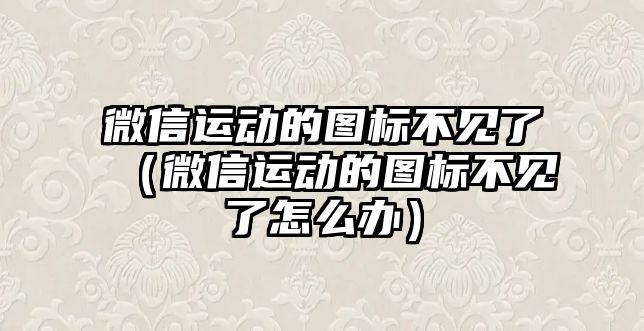 微信運動的圖標(biāo)不見了（微信運動的圖標(biāo)不見了怎么辦）