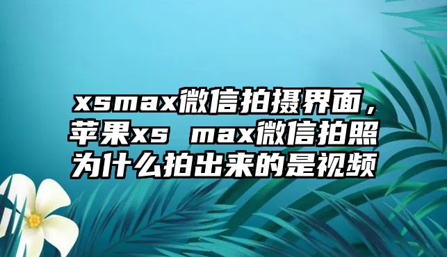 xsmax微信拍攝界面，蘋果xs max微信拍照為什么拍出來的是視頻