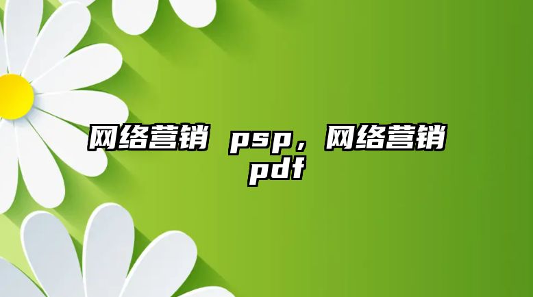 網(wǎng)絡(luò)營銷 psp，網(wǎng)絡(luò)營銷 pdf