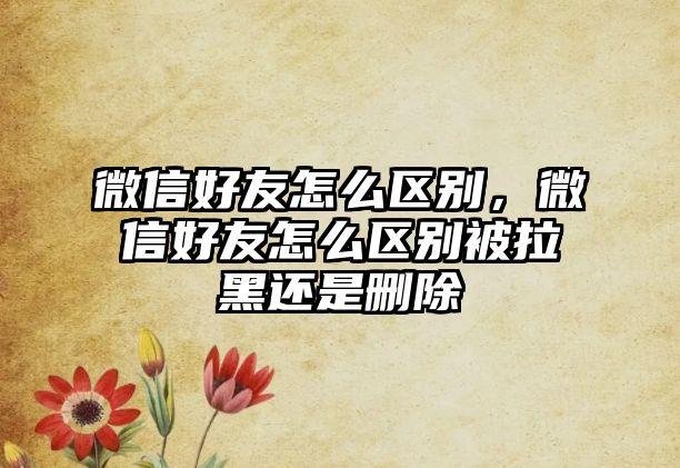 微信好友怎么區(qū)別，微信好友怎么區(qū)別被拉黑還是刪除