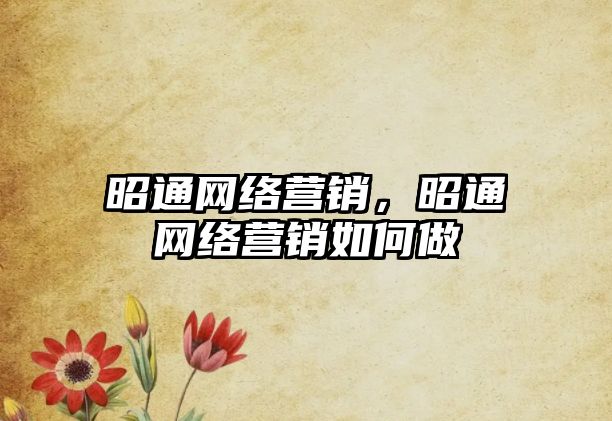 昭通網(wǎng)絡營銷，昭通網(wǎng)絡營銷如何做