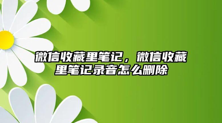 微信收藏里筆記，微信收藏里筆記錄音怎么刪除