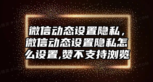 微信動態(tài)設置隱私，微信動態(tài)設置隱私怎么設置,贊不支持瀏覽