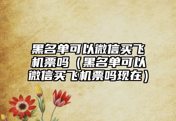 黑名單可以微信買飛機票嗎（黑名單可以微信買飛機票嗎現(xiàn)在）