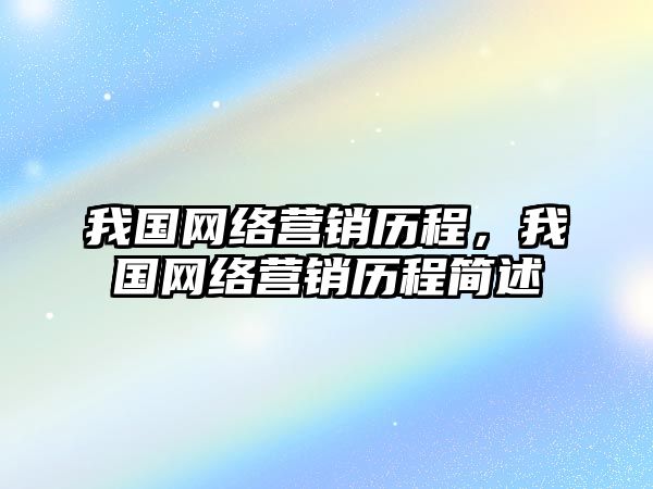 我國網絡營銷歷程，我國網絡營銷歷程簡述