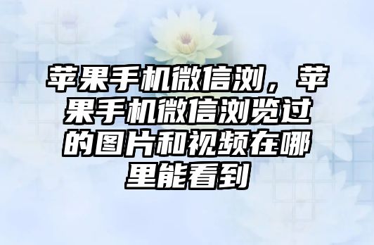 蘋果手機(jī)微信瀏，蘋果手機(jī)微信瀏覽過的圖片和視頻在哪里能看到