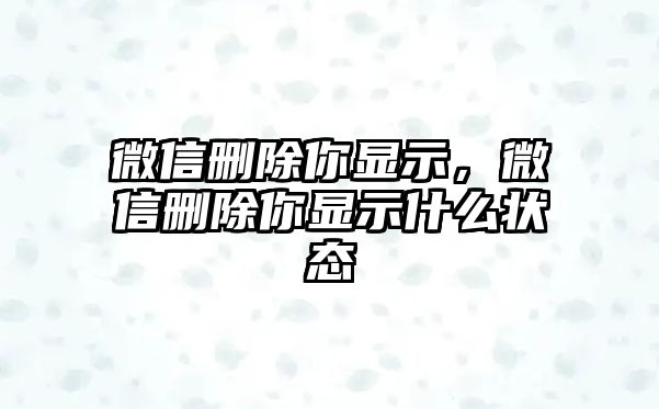 微信刪除你顯示，微信刪除你顯示什么狀態(tài)