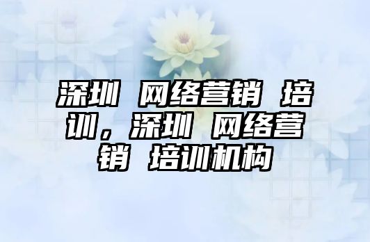 深圳 網絡營銷 培訓，深圳 網絡營銷 培訓機構