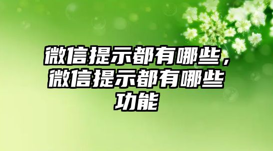 微信提示都有哪些，微信提示都有哪些功能