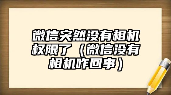 微信突然沒(méi)有相機(jī)權(quán)限了（微信沒(méi)有相機(jī)咋回事）