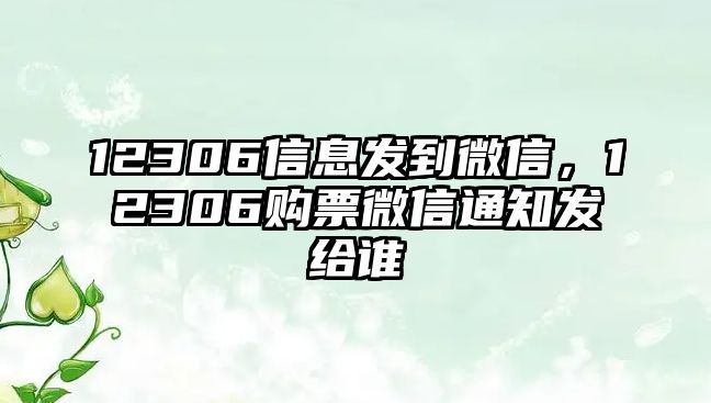 12306信息發(fā)到微信，12306購票微信通知發(fā)給誰