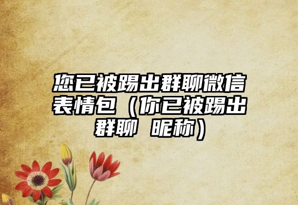 您已被踢出群聊微信表情包（你已被踢出群聊 昵稱）