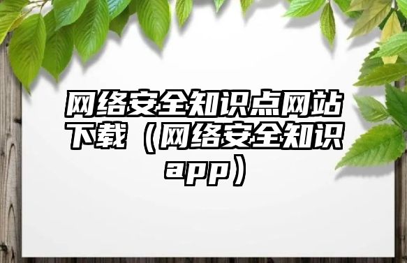 網(wǎng)絡(luò)安全知識點網(wǎng)站下載（網(wǎng)絡(luò)安全知識app）