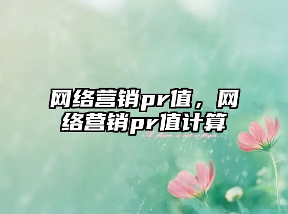 網(wǎng)絡(luò)營銷pr值，網(wǎng)絡(luò)營銷pr值計算