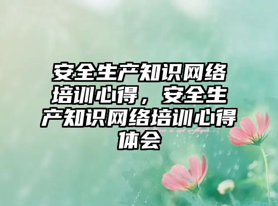 安全生產(chǎn)知識網(wǎng)絡(luò)培訓(xùn)心得，安全生產(chǎn)知識網(wǎng)絡(luò)培訓(xùn)心得體會