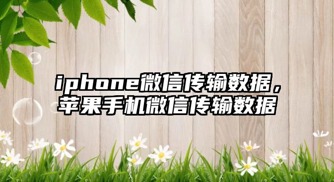 iphone微信傳輸數(shù)據(jù)，蘋果手機微信傳輸數(shù)據(jù)