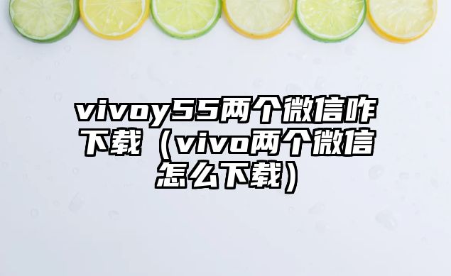 vivoy55兩個微信咋下載（vivo兩個微信怎么下載）