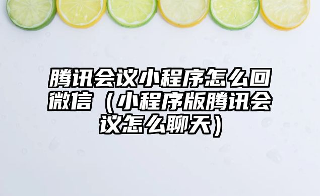 騰訊會議小程序怎么回微信（小程序版騰訊會議怎么聊天）