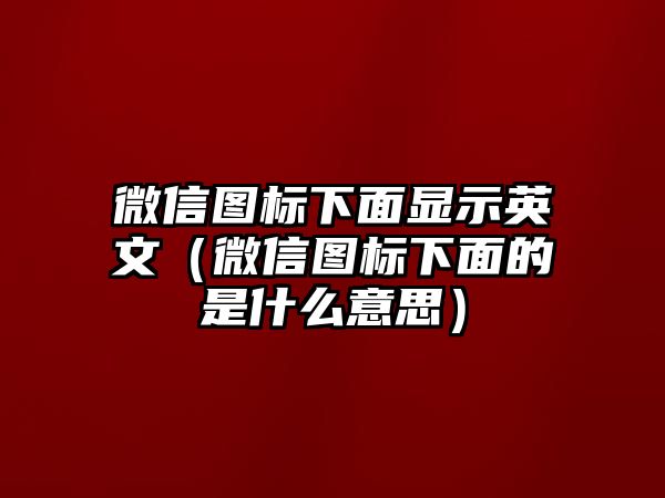 微信圖標下面顯示英文（微信圖標下面的√是什么意思）