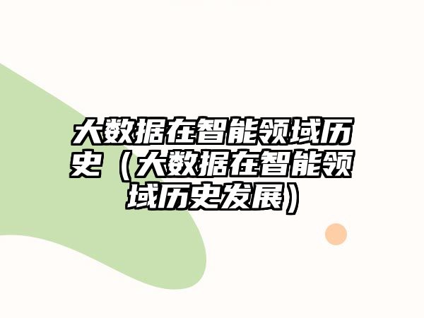 大數(shù)據(jù)在智能領域歷史（大數(shù)據(jù)在智能領域歷史發(fā)展）