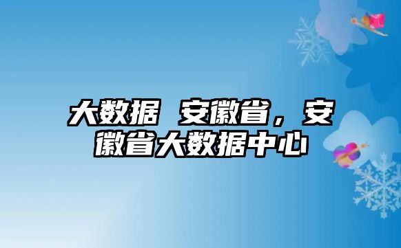 大數(shù)據(jù) 安徽省，安徽省大數(shù)據(jù)中心