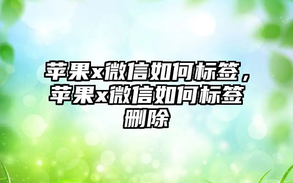 蘋果x微信如何標(biāo)簽，蘋果x微信如何標(biāo)簽刪除