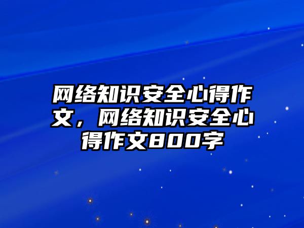 網(wǎng)絡知識安全心得作文，網(wǎng)絡知識安全心得作文800字