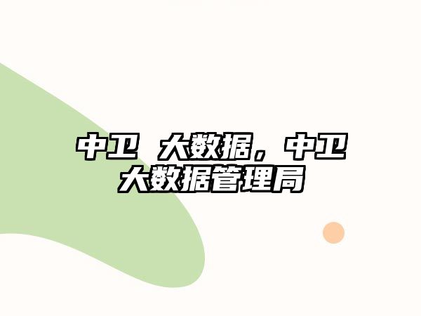 中衛(wèi) 大數(shù)據(jù)，中衛(wèi)大數(shù)據(jù)管理局