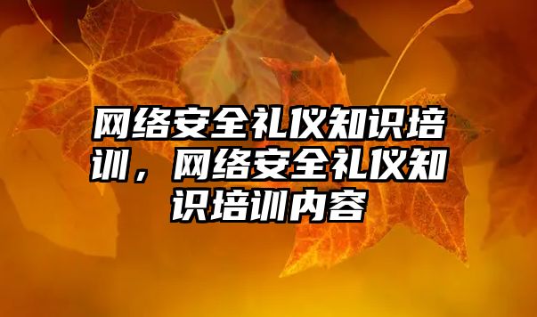 網(wǎng)絡(luò)安全禮儀知識(shí)培訓(xùn)，網(wǎng)絡(luò)安全禮儀知識(shí)培訓(xùn)內(nèi)容