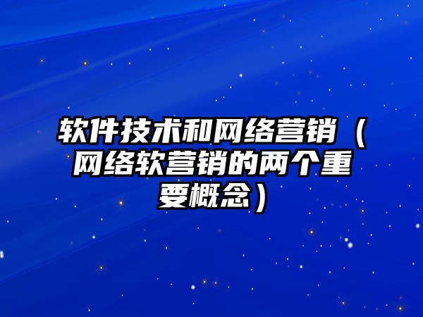 軟件技術和網(wǎng)絡營銷（網(wǎng)絡軟營銷的兩個重要概念）