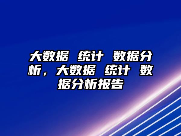 大數據 統(tǒng)計 數據分析，大數據 統(tǒng)計 數據分析報告