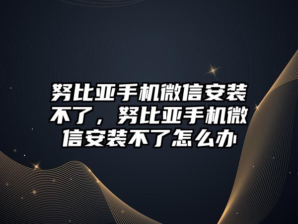 努比亞手機微信安裝不了，努比亞手機微信安裝不了怎么辦