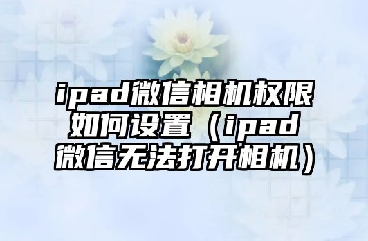 ipad微信相機(jī)權(quán)限如何設(shè)置（ipad微信無法打開相機(jī)）