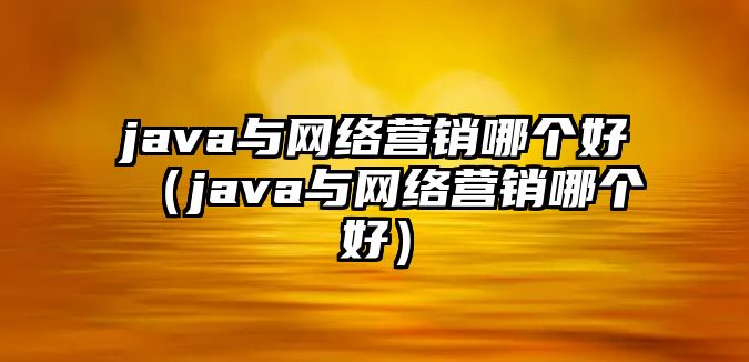 java與網(wǎng)絡(luò)營銷哪個好（java與網(wǎng)絡(luò)營銷哪個好）