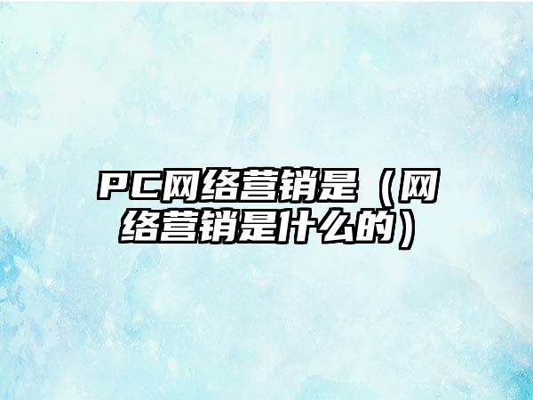 PC網(wǎng)絡(luò)營銷是（網(wǎng)絡(luò)營銷是什么的）