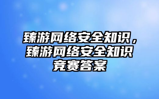 臻游網(wǎng)絡安全知識，臻游網(wǎng)絡安全知識競賽答案