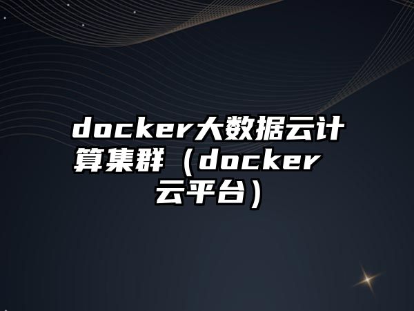 docker大數(shù)據(jù)云計(jì)算集群（docker 云平臺(tái)）