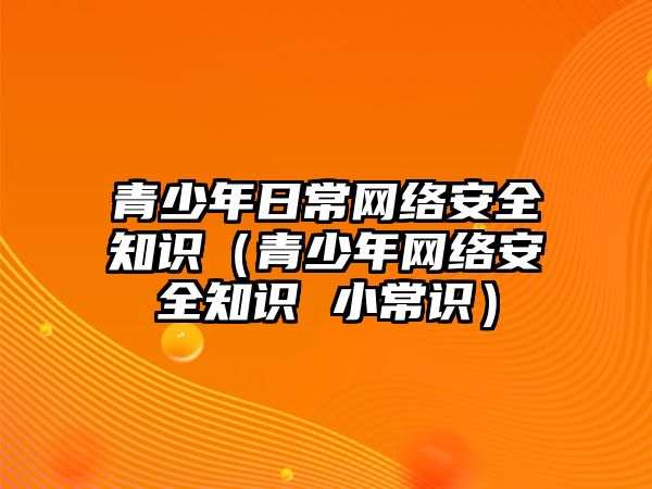 青少年日常網(wǎng)絡(luò)安全知識(shí)（青少年網(wǎng)絡(luò)安全知識(shí) 小常識(shí)）