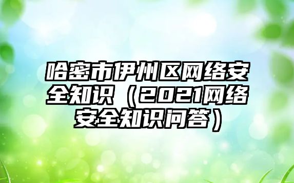 哈密市伊州區(qū)網(wǎng)絡安全知識（2021網(wǎng)絡安全知識問答）