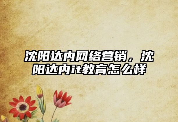 沈陽達內網(wǎng)絡營銷，沈陽達內it教育怎么樣