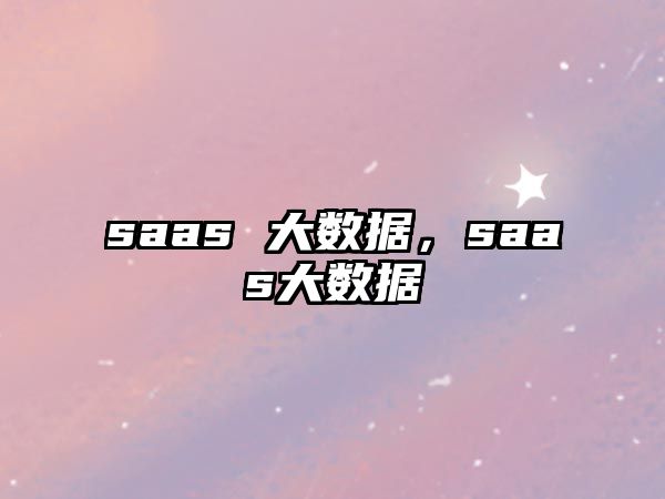 saas 大數(shù)據(jù)，saas大數(shù)據(jù)